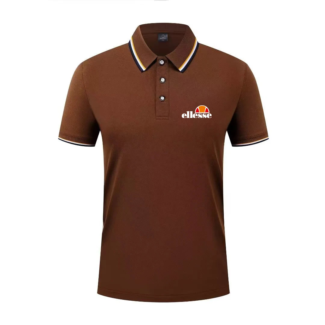 Golf men's collar knitted polo shirt, business casual men's short sleeved summer new clothing
