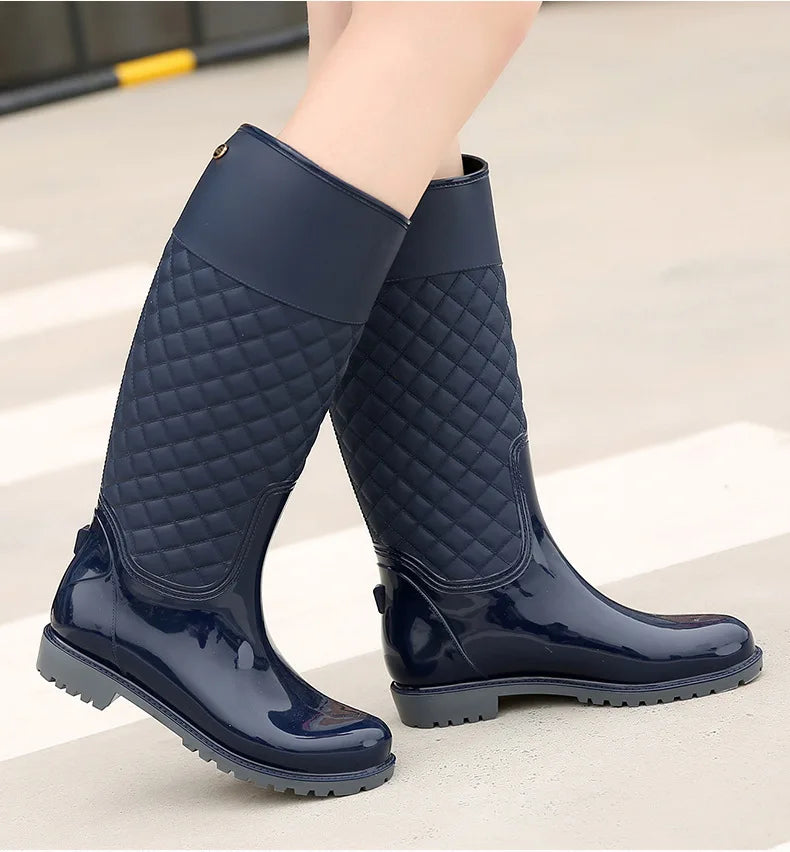 2023 New Women Rain Boots Lady Rain Water Shoes Ourdoor Rainboots  Italianate Pvc Rubber Rainboots Lady Waterproof Shoes