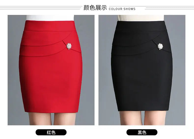 Office Lady Skinny Business Attire Red Hip-hugging Skirt Summer New Women Basic Versatile Fashion Casual Mini Office Wear Skirts