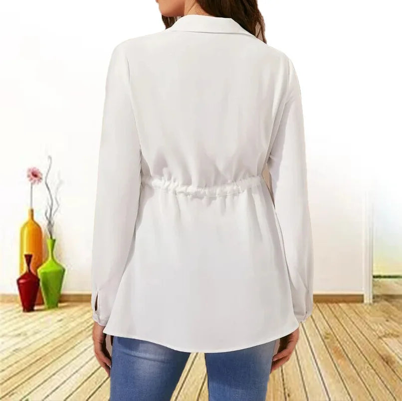 Maternity Clothes Pure Color Loose Breathable Comfort Shirt Elegant  Simple Stylish Top for Pregnant Women Blouse