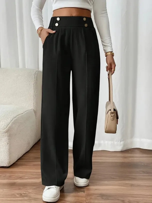 Women's Trousers Casual High-waisted Trousers Loose Temperament Versatile Office Female Straight Long Pants 2025