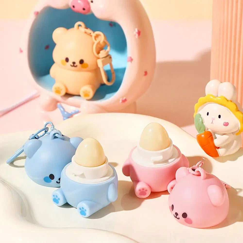 1PCS Childrens Lip Balm Bear Shape Moisturizing Care Kids Adult Lip Protection Dryness Prevention Gentle Lip Care Essential