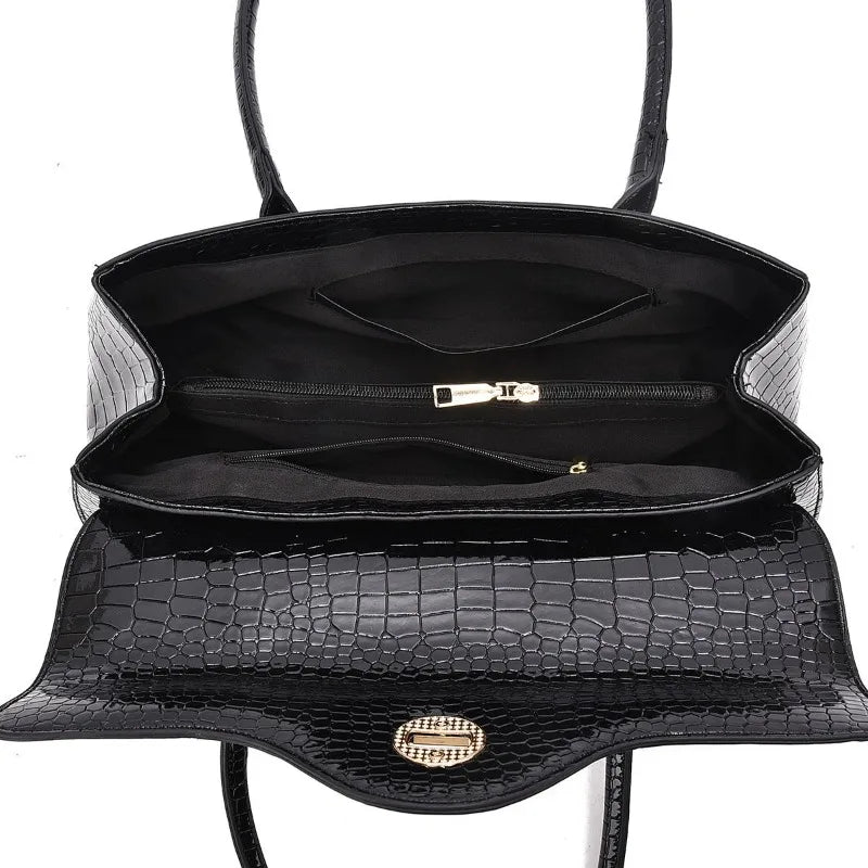 New Handbags Women's Bag Women Fashion Original Foreign Trade Exquisite Crocodile Handbag Large Capacity Shoulder Messenger Bag