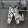Jeans for women Streetwear Fashion Graffiti Print Jeans Pocket High Waist Washed Jeans Female 2024 Spring Loose Straight Pants