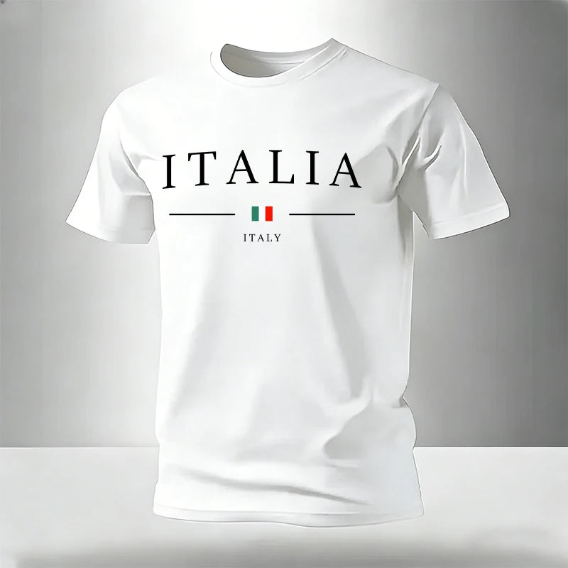 Men's Set T-shirt and Sweatpants Italy Print Summer Short Sleeve Tracksuit Male Home Outdoor Comfort Casual Tees Outfit S-3XL