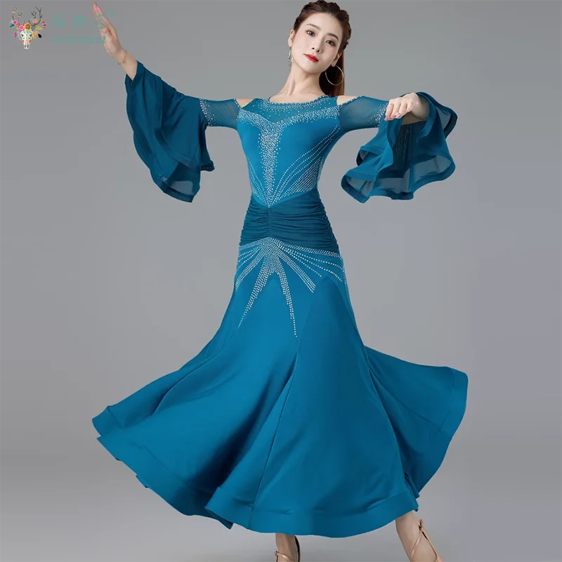 Modern Dance Dance Performance Dresses for Women's High End Premium Elegant Big Swing Dress Waltz Ballroom Dancing Clothing