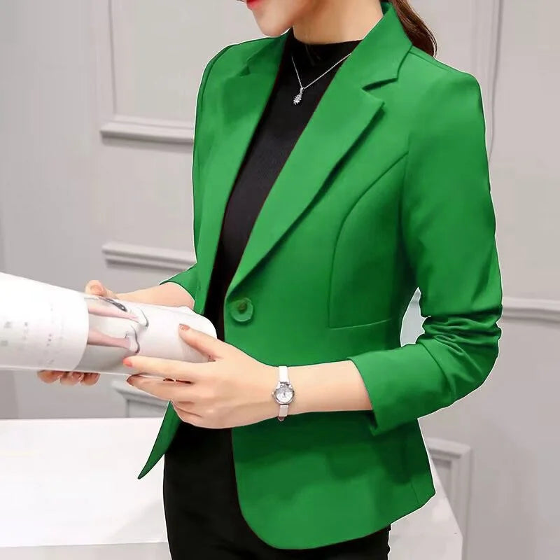 Women's Blazer 2025 Red Long Sleeve Blazers Pockets Jackets Coat Slim Office Lady Jacket Female Tops Suit Blazer Femme Jackets