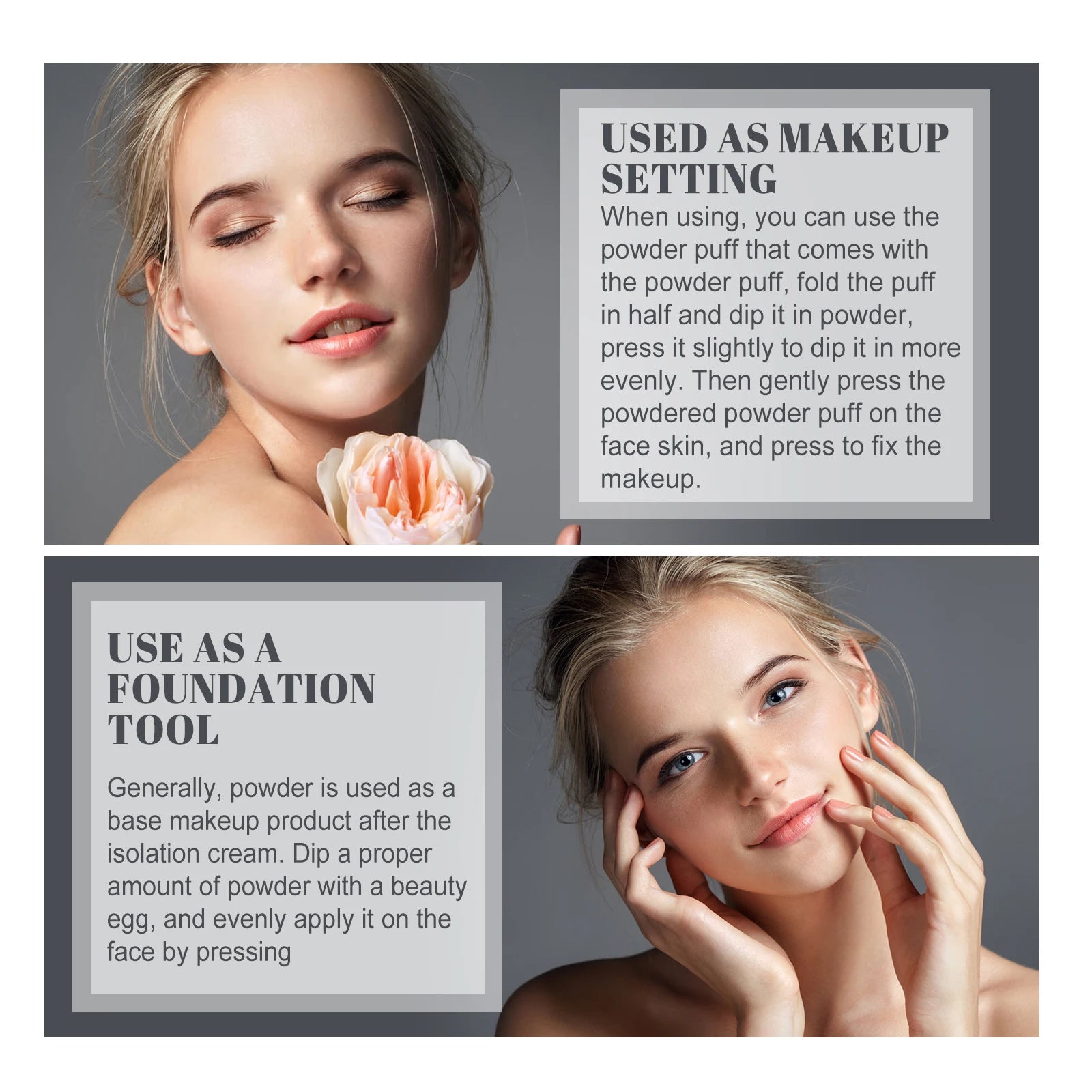 Face Setting Powder Oil Control Invisible Pores Waterproof Matte Breathable Increase Luster Long Lasting Natural Setting Powder