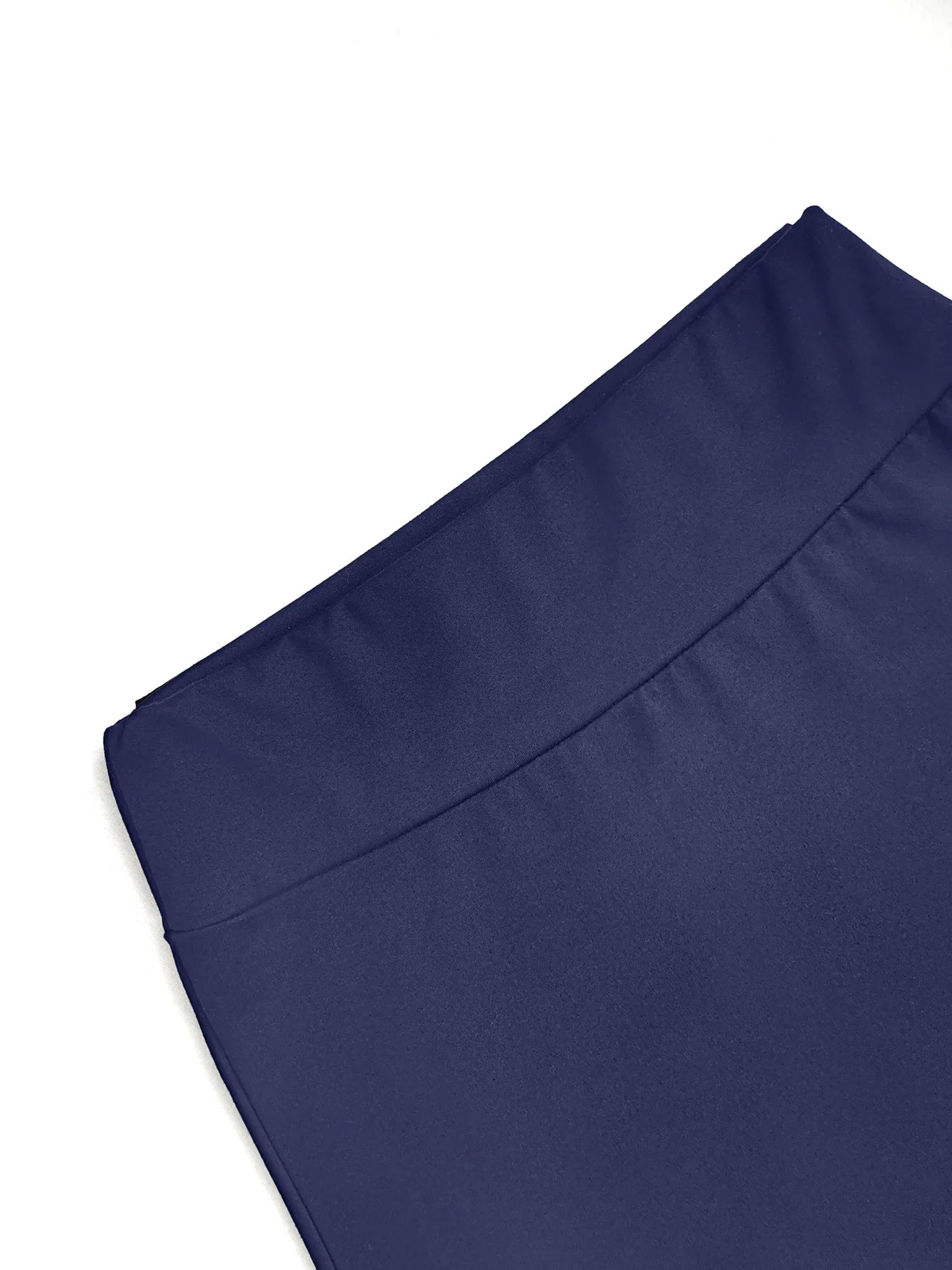 Mature Style Women 2Pcs Outfit, Ribbed Square Neck Crop Top + High Waist Draped A-Line Maxi Skirt