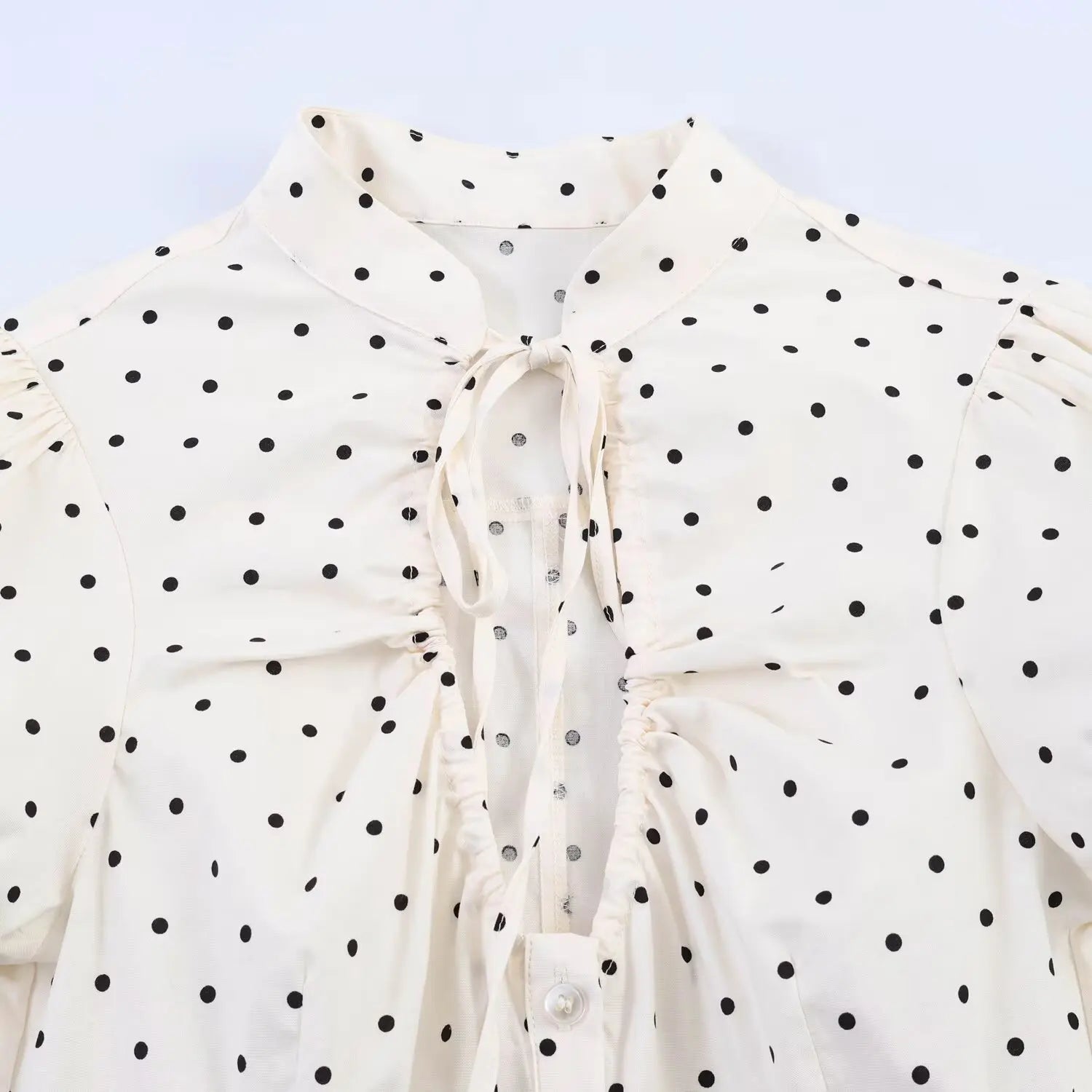 Women Sexy V-Neck Single Breasted Crop Shirts 2026 Summer Female Chic Bow Lace-Up Puff Sleeve Slim Shirts Y2K Girl Cute Shirt