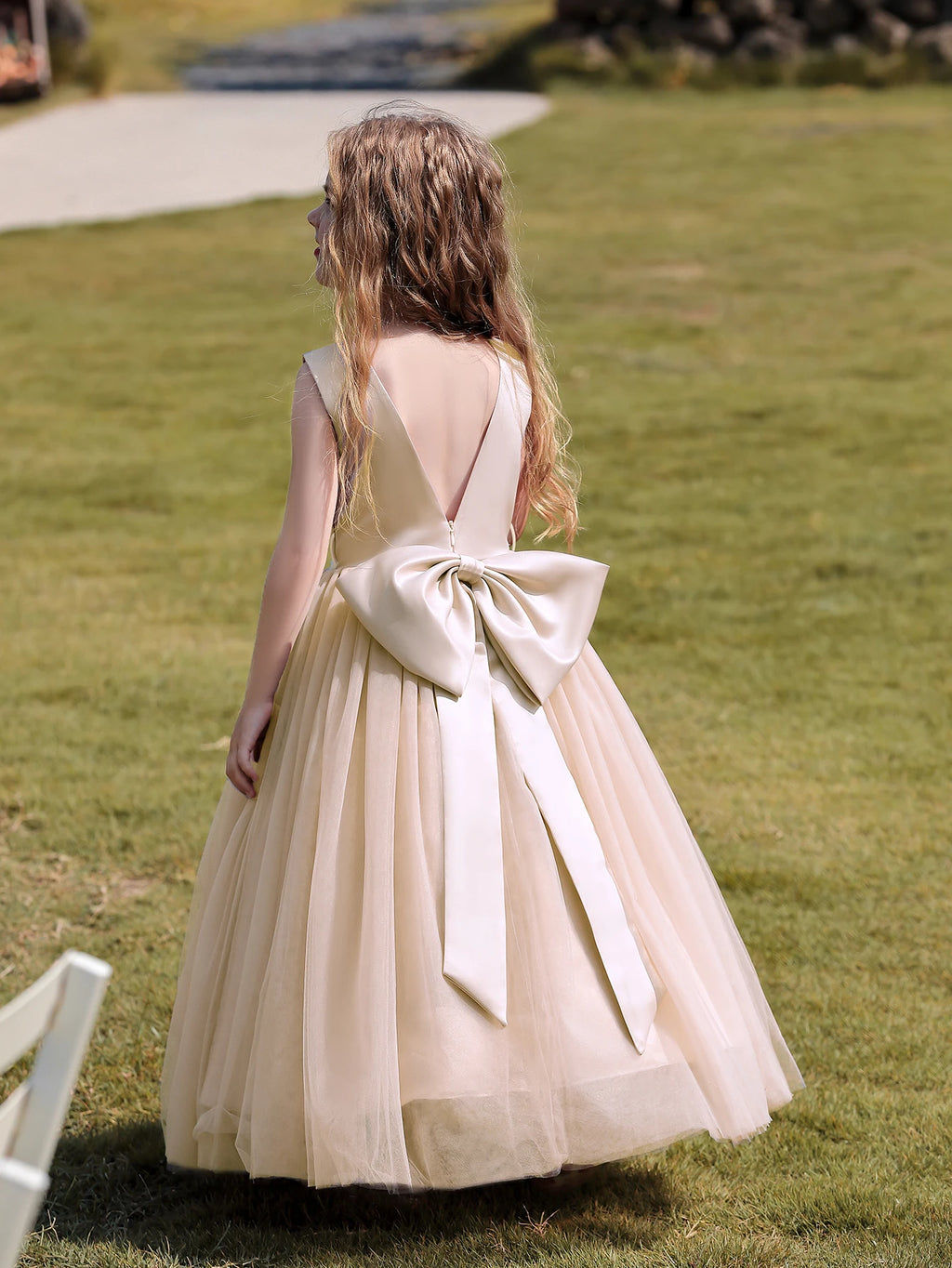 Formal Birthday Party Dress for Teenage Girls New Design Big Bow Tulle Dresses Kids Princess Prom Pageant Ball Gown Size 5-12y
