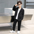 Suits for Kids Spring Autumn Long Sleeve Casual Blazer Jacket Trouser 2pcs School Uniform Teen Boys Clothes Set Children Cosutme