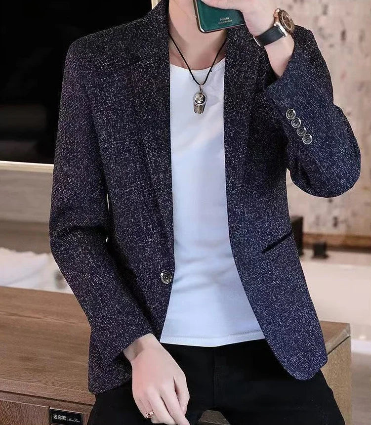 Short Party Men's Suit Jackets Coat Cropped Male Blazer Gray Summer Spring Clothes Luxury Designer Fashion 2025 Casual Vintage