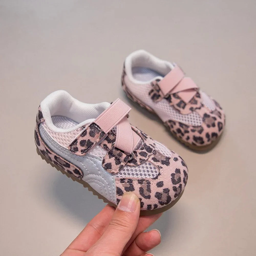 Kid's Sneakers Summer Sport Shoes For Children Mesh Breathable Leopard Boy's Girl's Running Footwear Anti-slippery Ergonomics