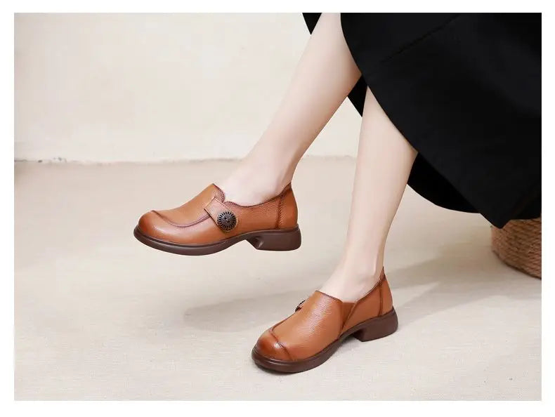 Genuine leather loafers women  comfortable gray shoes low heels luxury ladies court shoes slip on moccasins elegant dress flats