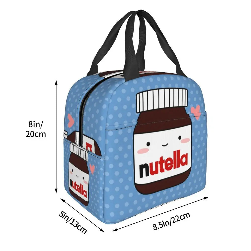 Custom Italy Nutellas Thermal Insulated Lunch Bag Women Portable Lunch Container for Outdoor Picnic Storage Food Box