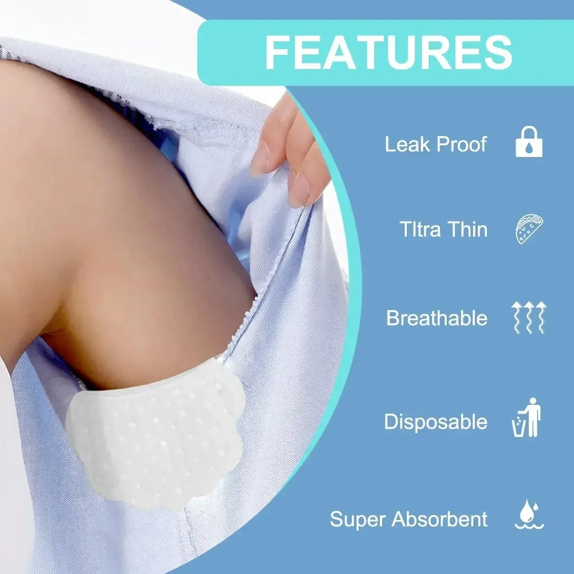 Underarm Sweat Pads Armpit Sweat Pads for Women and Men Premium Sweat Shield Fight Hyperhidrosis Disposable Underarm Pads