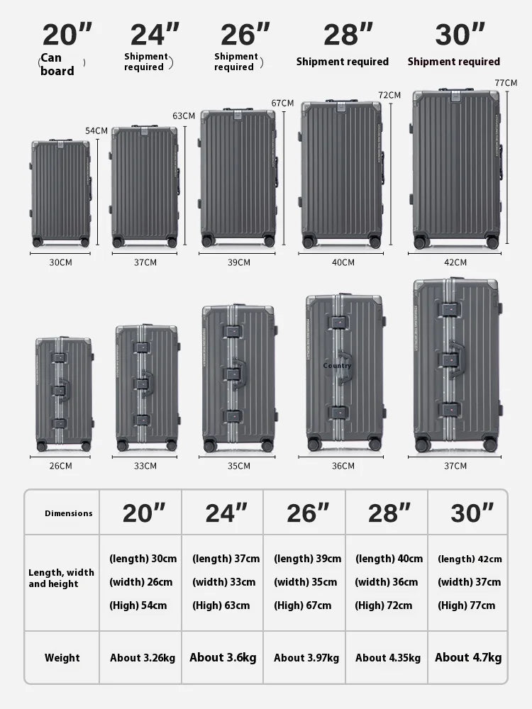 Suitcase Carry On Luggage Holder Hard Shell Rolling Travel Suitcase with Spinner Wheels 20 24 26 28 30 Inch Luggage