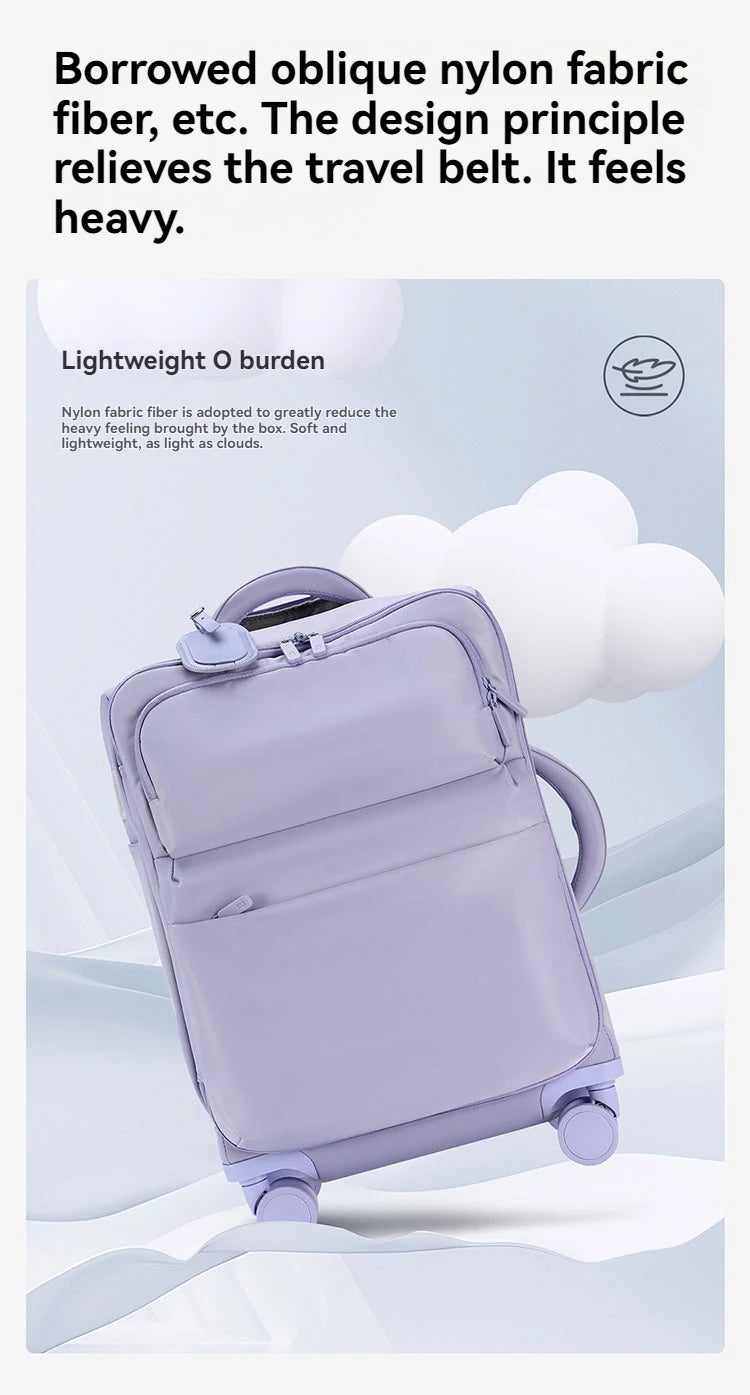 Luggage trolley case, women's 2025 new boarding box, 20 inch ultra light cloth luggage, password travel box, universal wheel