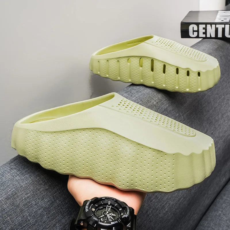 Summer Men Half Slippers Outdoor Breathable Couple Beach Shoes Platform Lightweight Soft Men Sandals Women Garden Casual Shoes