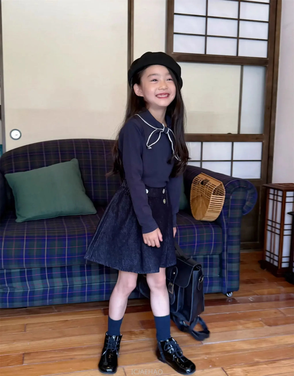 Teen Girl Clothes Waist Shell Button Denim Skirt and Top Kids Versatile Casual Outfits Children Costumes Vintage Girls Elastic