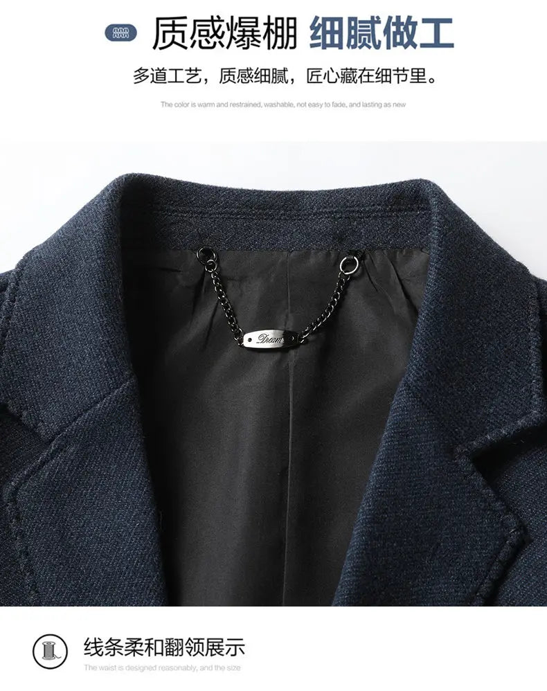 Men's High-end Suit Jacket Stylish and Handsome, Versatile and Trendy, Suitable for Middle-aged and Elderly Casual Business Wear