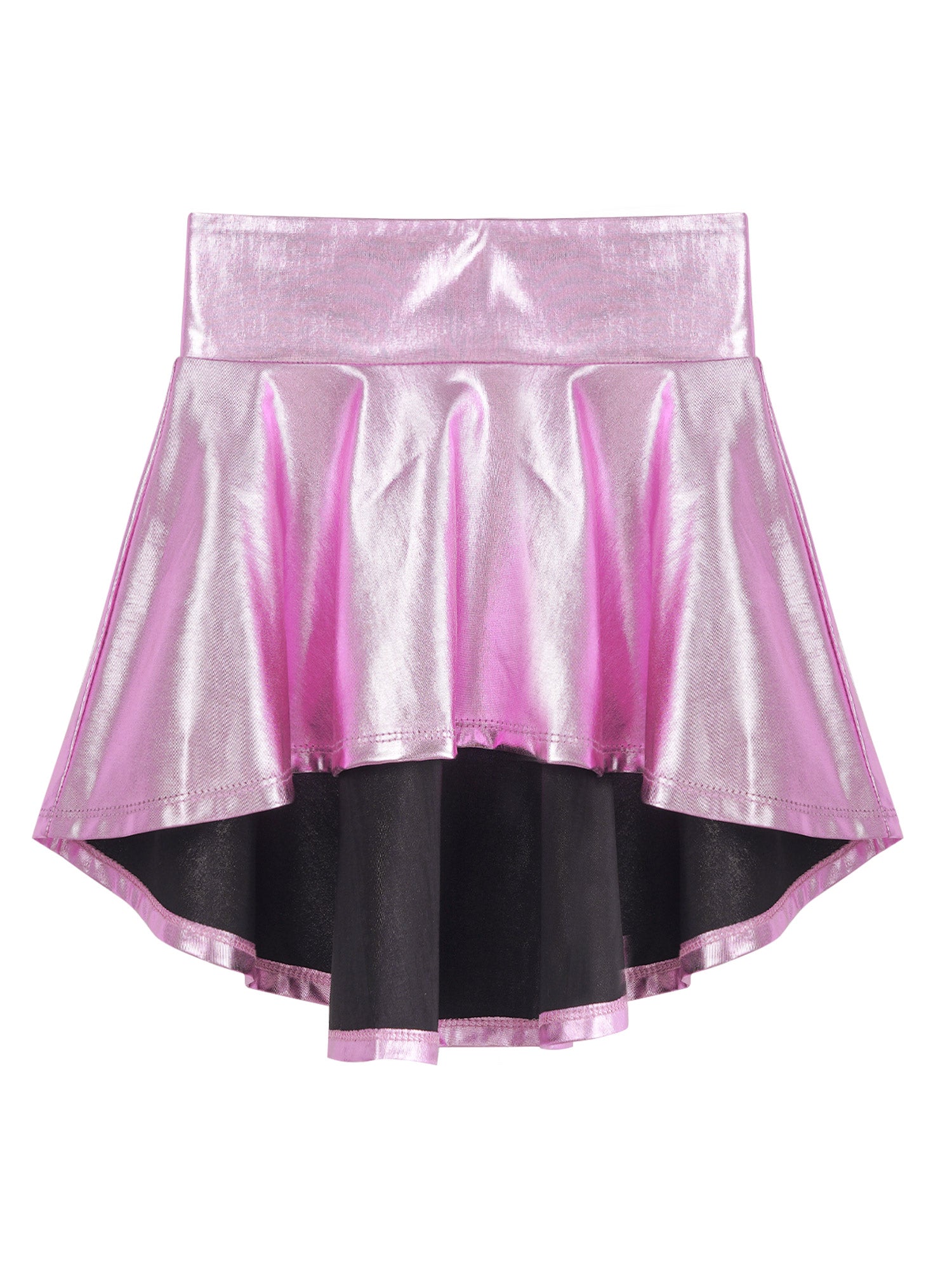 Girls Ballet Dance Skirts Solid Color Ruffle Irregular Hem Dance Party Costume Kids Dance Wear Bronzing Cloth Mini Skirts