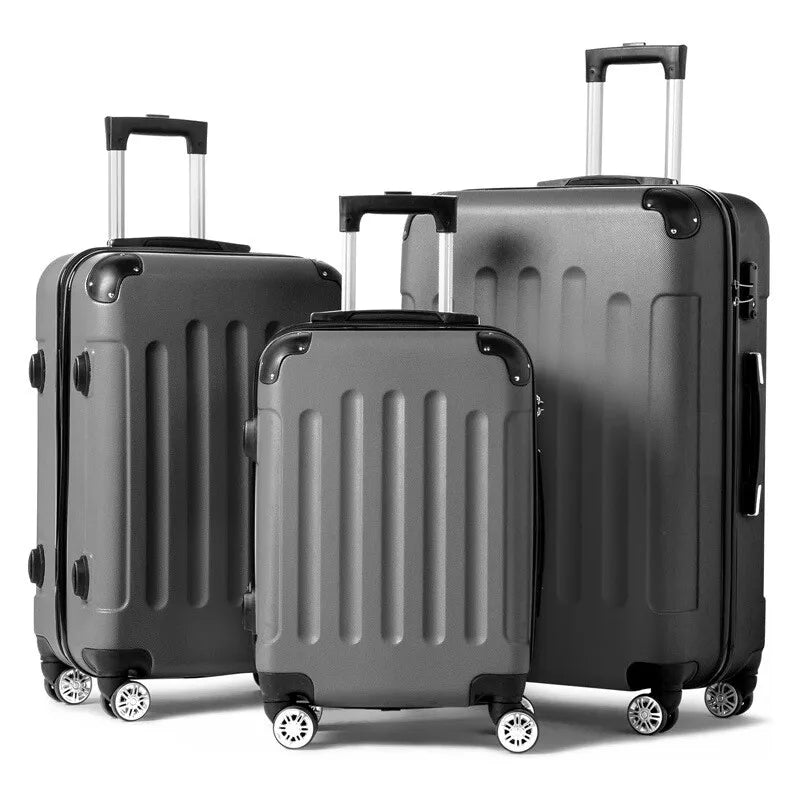 3-Piece Luggage Set Travel Lightweight Suitcases with Rolling Wheels, TSA lock & Hardside Corner, Family Travel Luggages Sets