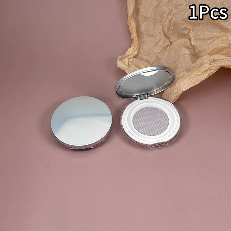 5g Portable Ultra-thin Plastic Powder Box Loose Pot Travel Makeup Jar Sifter Container With Mirror