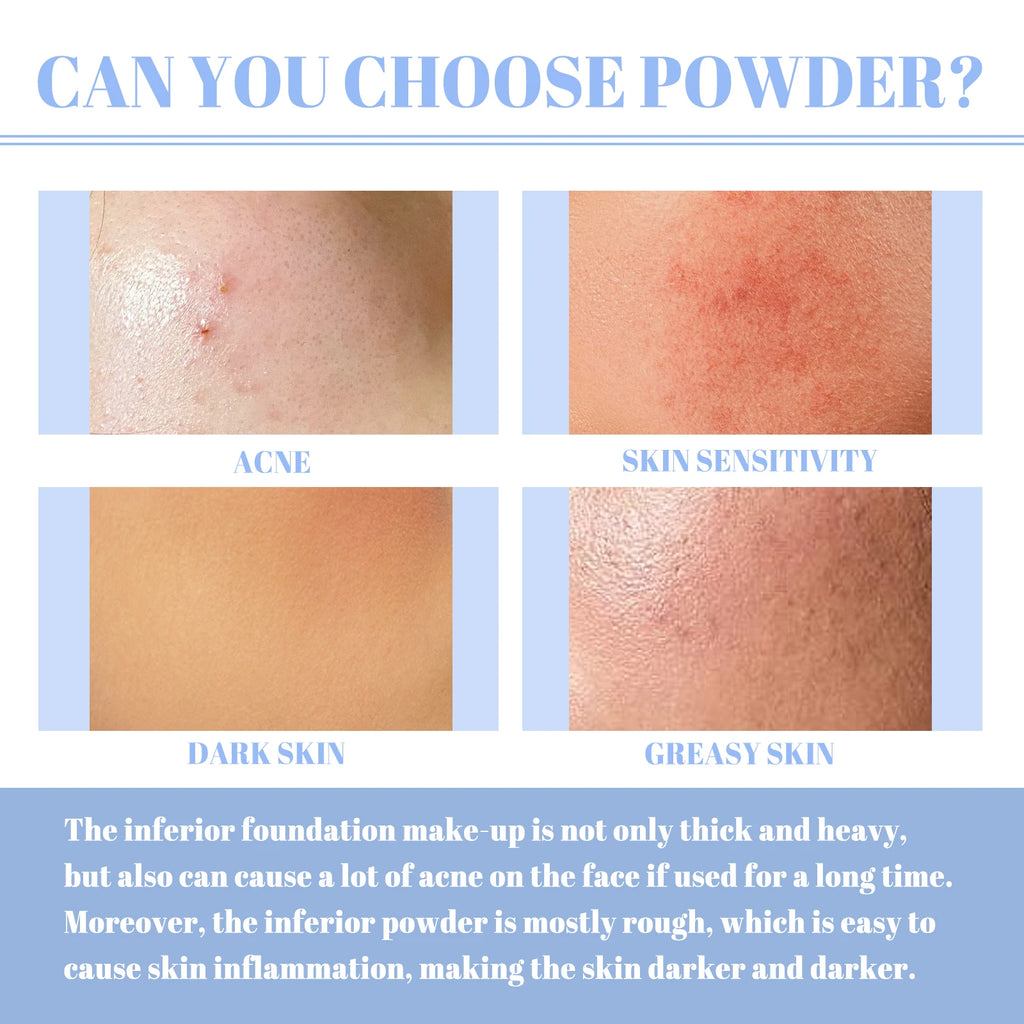 Face Setting Powder Oil Control Invisible Pores Waterproof Matte Breathable Increase Luster Long Lasting Natural Setting Powder