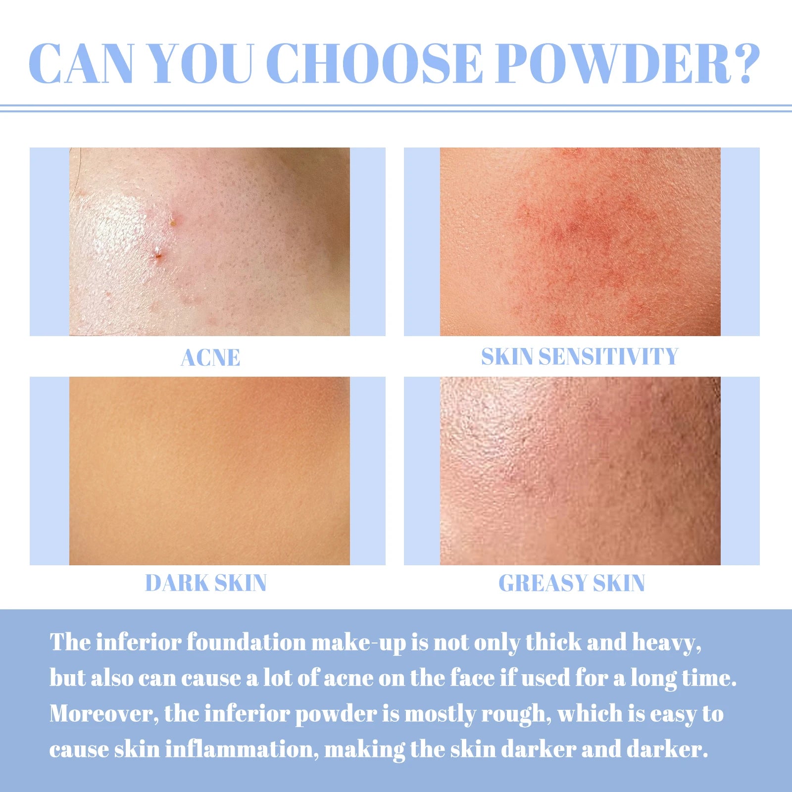 Face Setting Powder Oil Control Invisible Pores Waterproof Matte Breathable Increase Luster Long Lasting Natural Setting Powder