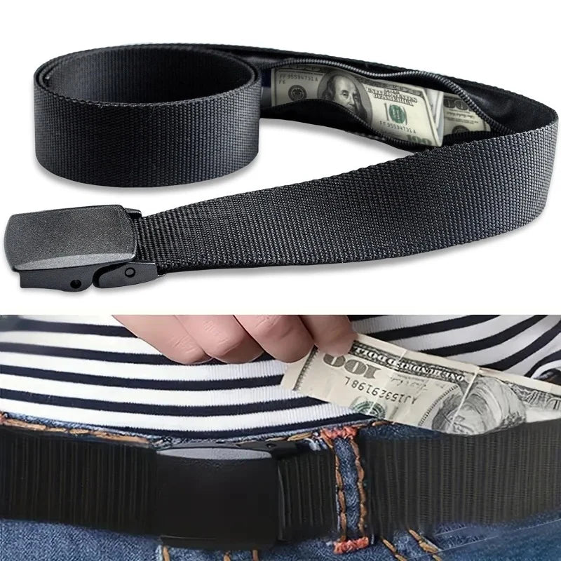 Anti-Theft Money Belt Hidden Wallet RFID Blocking Waist Strap for Travel Secret Cash Pouch Men Women Unisex Security Waist Pack