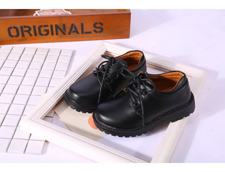 New Boys Leather Shoes British Style School Performance  Kids Wedding Party Shoes White Black Casual Children Moccasins Shoes