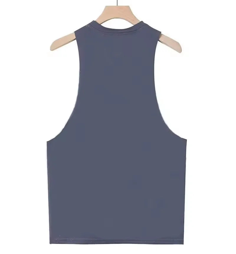 2025 Summer fitness Tank Top Men Fashio Comfortable Printed Loose tops Retro Style Sports Leisure Sleeveless vest Men sportswear