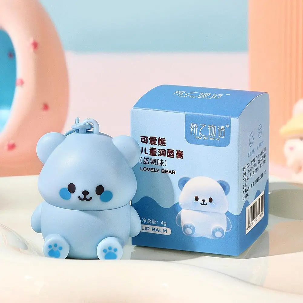 1PCS Childrens Lip Balm Bear Shape Moisturizing Care Kids Adult Lip Protection Dryness Prevention Gentle Lip Care Essential