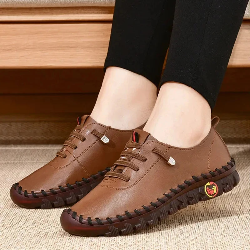 Sneakers for Women Leather Casual Vulcanized Female Shoe Soft Comfortable Flat Loafers Shoes Slip on Shoes Zapatillas De Mujer
