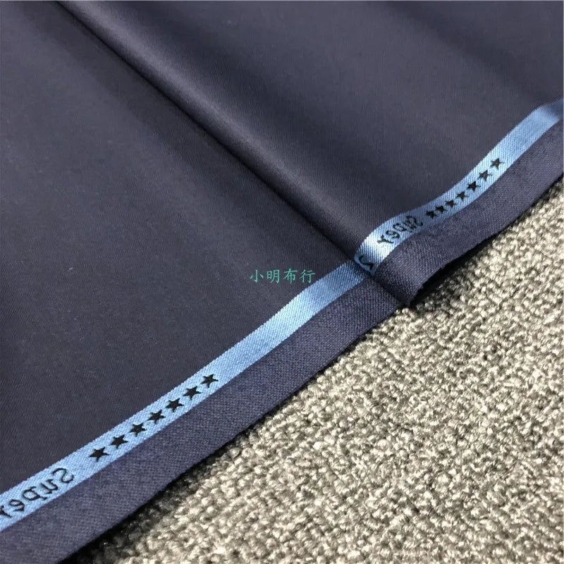 80% Suit Fabric Worsted Wool Suit Pants High Quality Men's Fabrics Classic Navy Blue Gray Black Atiku Fabric for Men By Meter