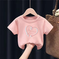 New Summer Tops for Children, Round-neck Short-sleeved Base Shirts for Both Boys and Girls Kids Clothes