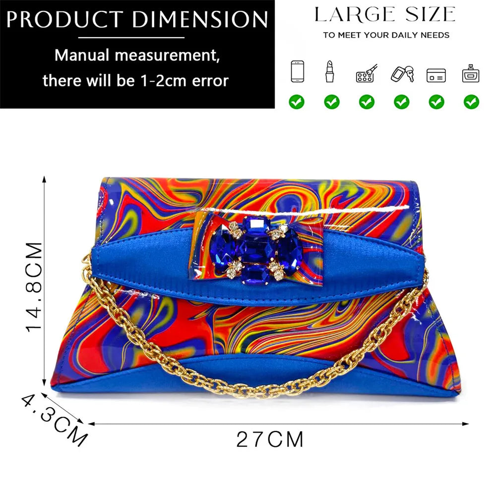 Sandals Woman Summer Ladies Shoes and Bag Decorated with Rhinestone Women Shoe and Bag Set for Party In Women Nigerian Shoe Bag