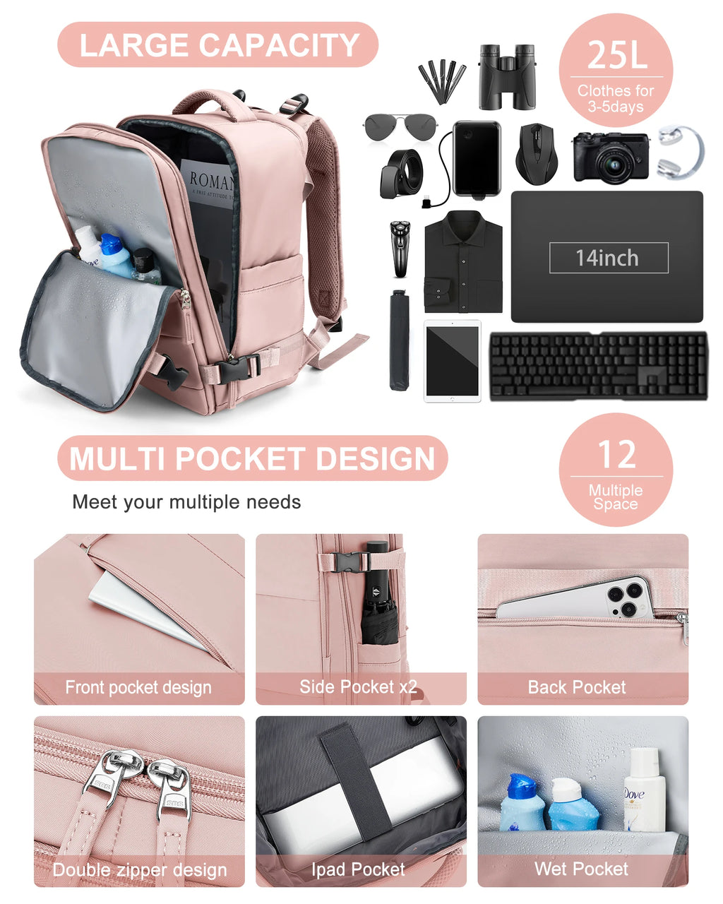 Travel Suitcase set 3 Piece Rolling Carry on Luggage Set Women Men Trolley Case Backpack Boarding Cabin Suitcase Wheels 20 24''