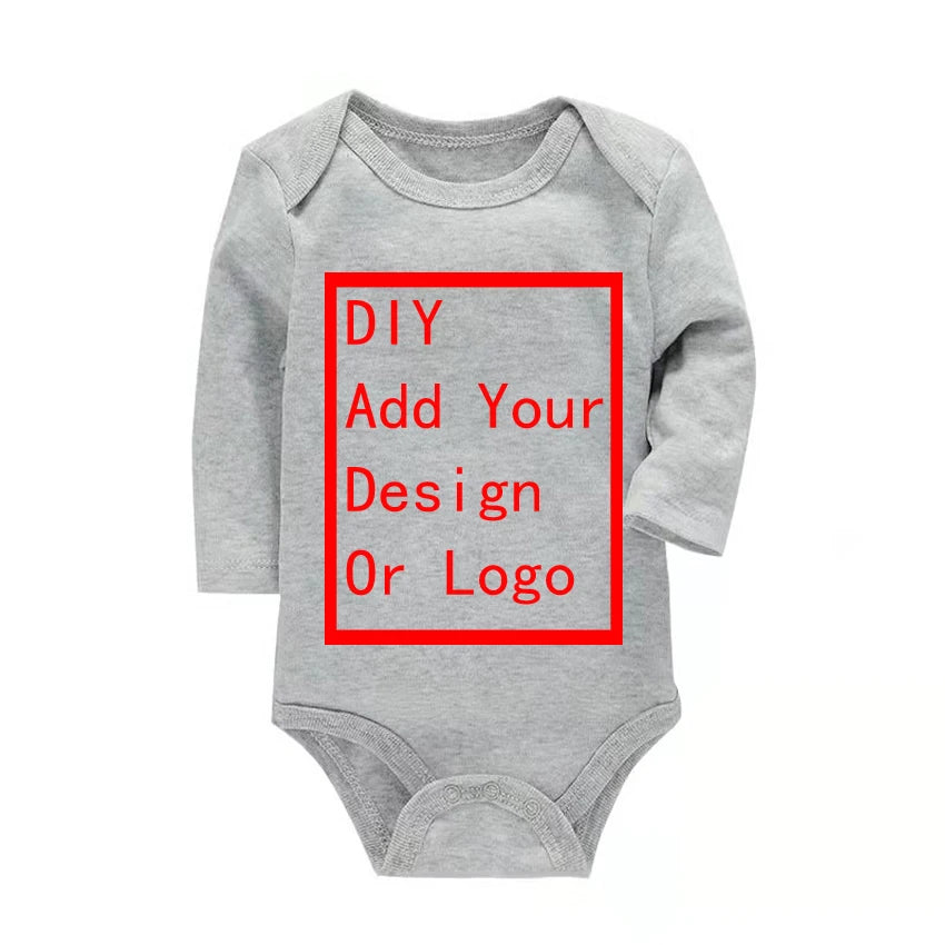 Kids Customized Print T Shirt Baby Custom Your Own Design Or Logo T-shirt Boys and Girls DIY Newborn Clothes 0-2 years old