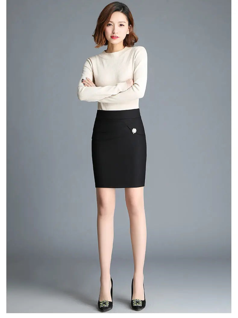 Office Lady Skinny Business Attire Red Hip-hugging Skirt Summer New Women Basic Versatile Fashion Casual Mini Office Wear Skirts