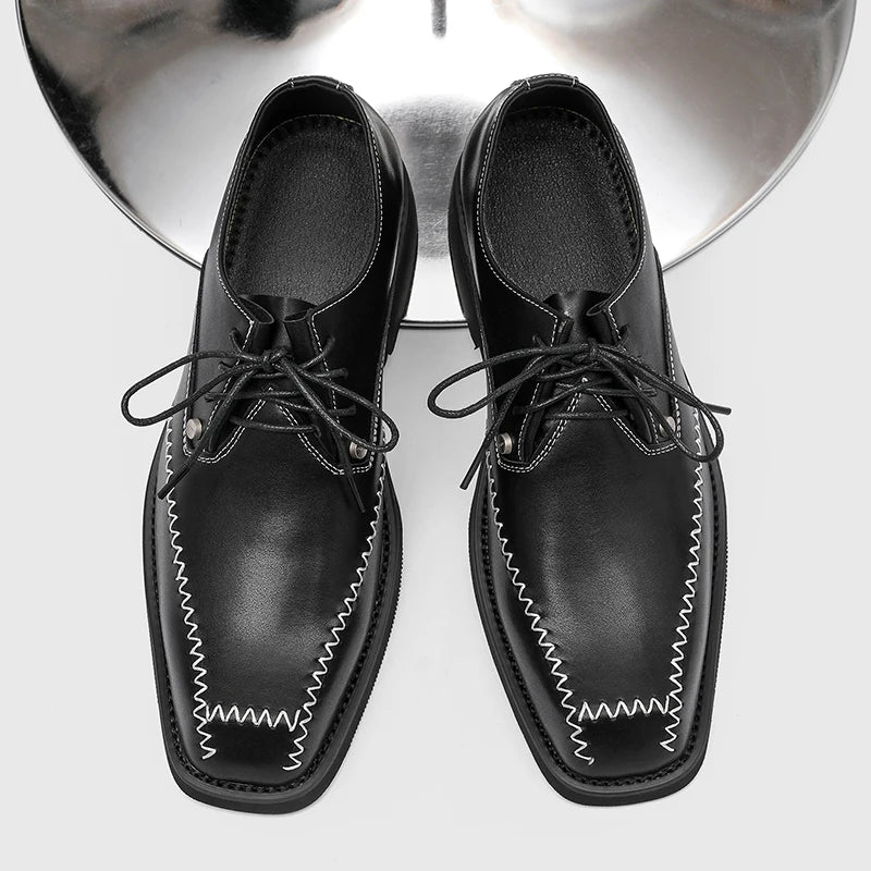 Hot Selling Men's Genuine Leather Shoes Europe America Thick Soled Wedding Shoes for Groom Fashionable Men's Business Shoes