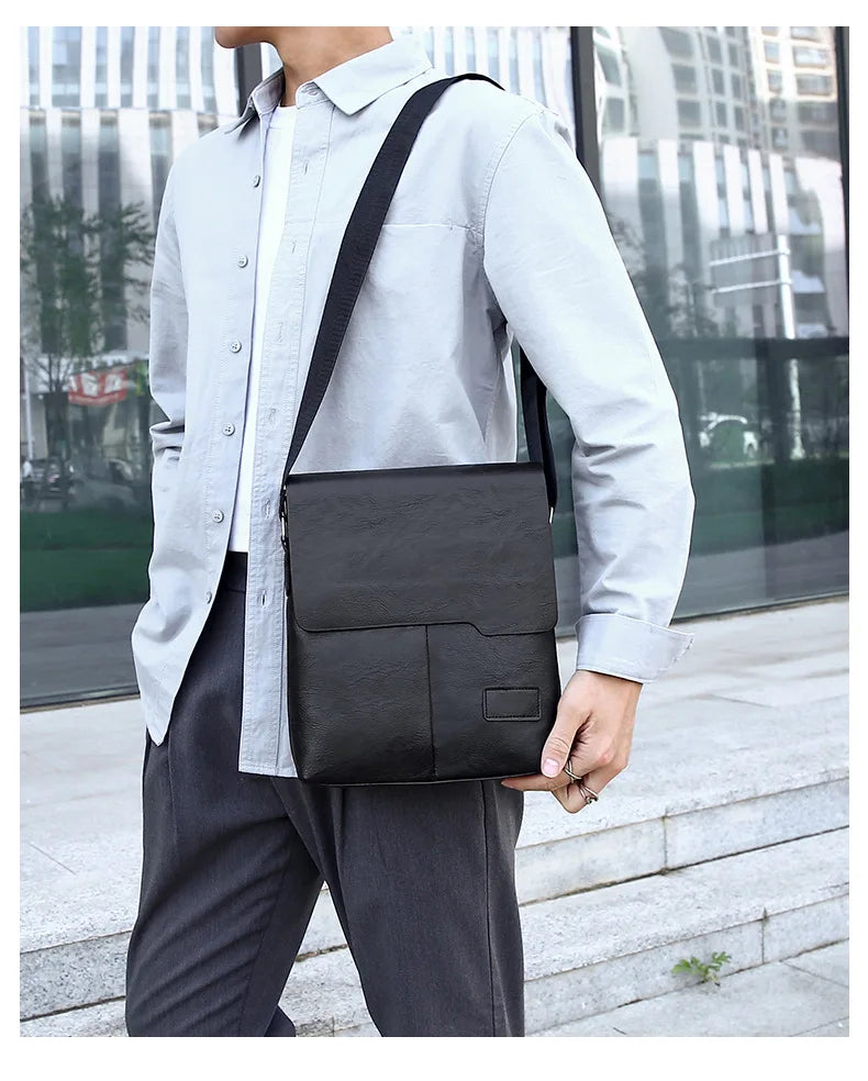Newest Man Messenger Bag Men Pu Leather Shoulder Bags Business Crossbody Casual Bag Vintage Handbag Free Shipping