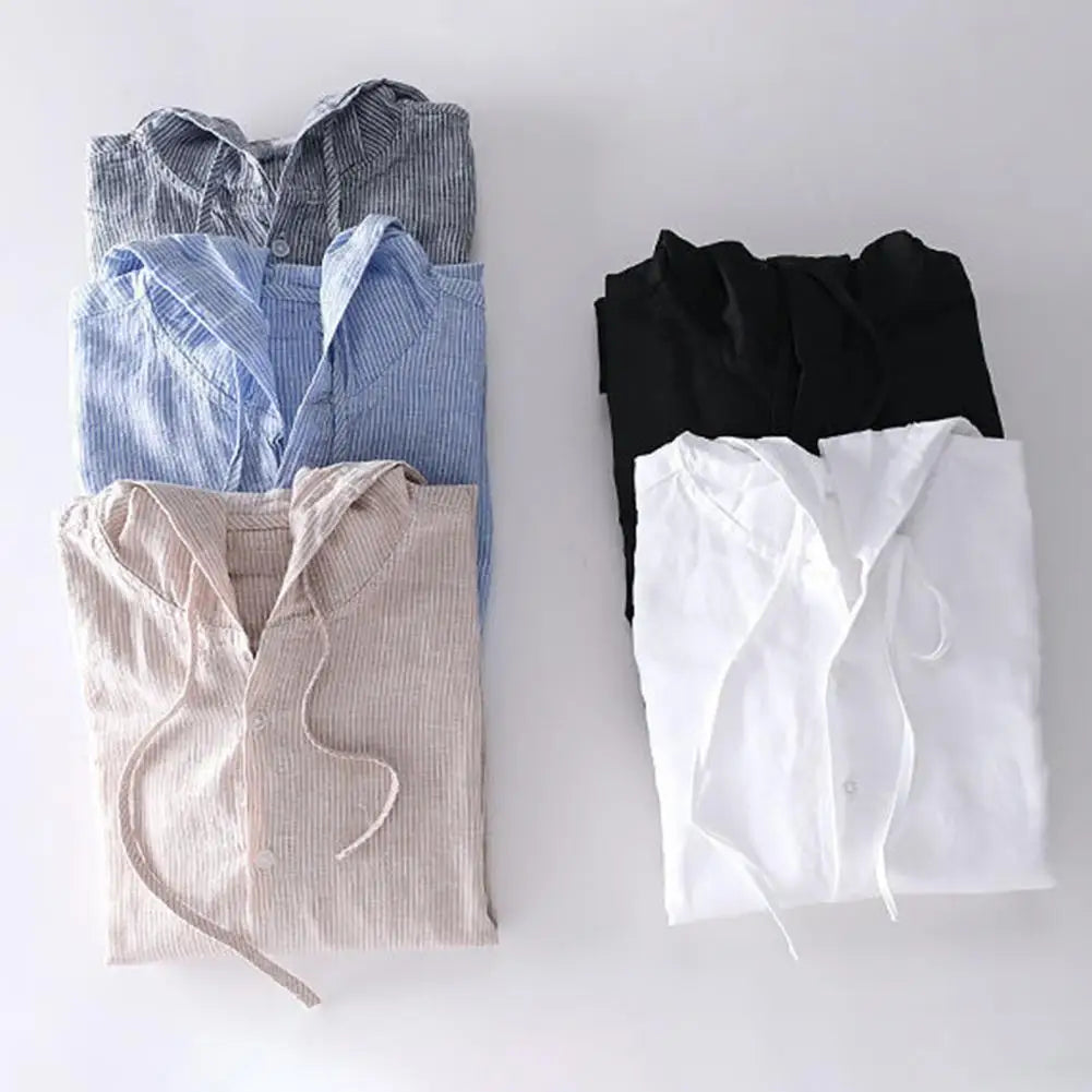 Men Summer Shirt Sun Anti UV Long Sleeve Hooded Drawstring Single breasted Soft Loose Breathable Cardigan Coat Top