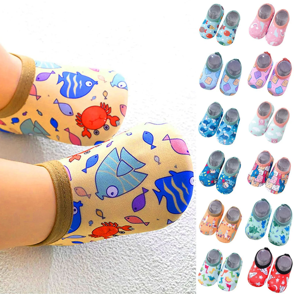 Baby Boy And Girl First Walkers Cartoon Printed Cute Quick Dry Shoes Toddler Shoes Beach Outdoor Lighweight Shoes