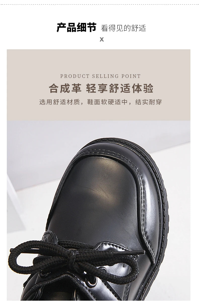 Boys Shoes Spring & Autumn New Black Glossy Classic Kids Loafer for Girl 2024 New Versatile Round-toe Britain Child School Shoes