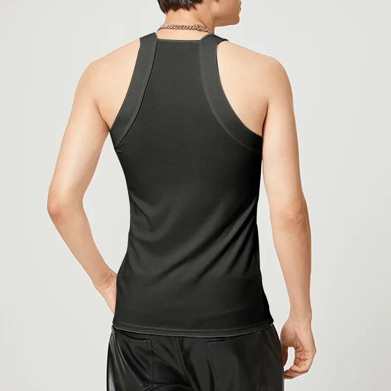 Summer Men's New Solid Color Fashion Sleeveless Shapewear Europe and America Men Sexy Tight Elastic Vest S-4XL
