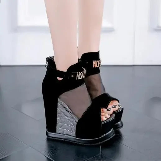 NEW Luxury Women Sandals Summer Platform Wedges Shoes Woman High-Heeled 13cm Fashion Ladies Shoe Comfortable Zapatillas De Mujer