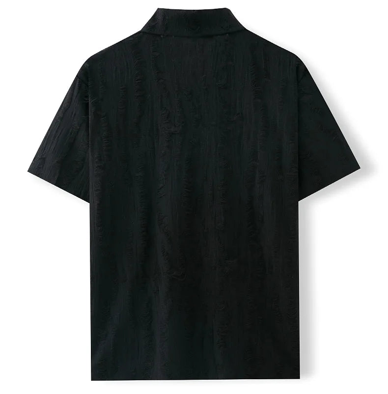 2026 Men's Summer Shirts Top Solid Turn-Down Collar Short Sleeve Shirt for Men Loose Half Sleeved Non Ironing T-shirt Male New